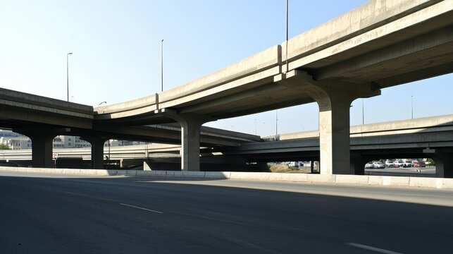 Urban Highway Overpass: Concrete Architecture and Infrastructure
