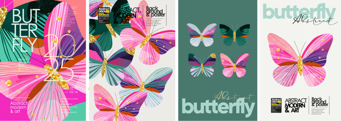 Butterfly. Modern abstract butterfly vector illustration with bold and vibrant patterns. Perfect for modern art posters, covers, or background designs. A mix of creativity and elegance