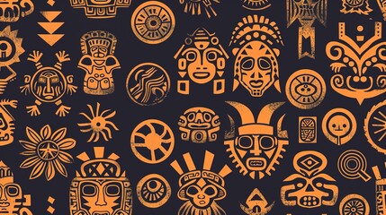 aztec symbol seamless pattern wallapper