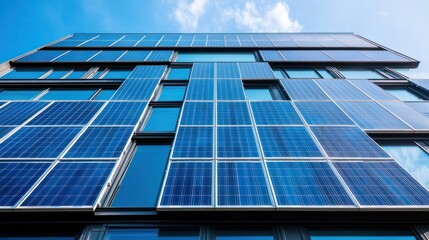 Obraz premium City building solar panels energy sky sustainable