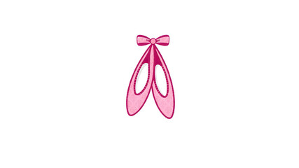 Pink ballerina shoes logo icon on white background. Generative AI