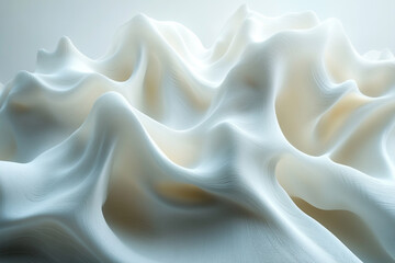 Obraz premium Abstract White Sculpted Landscape of Fluid Forms