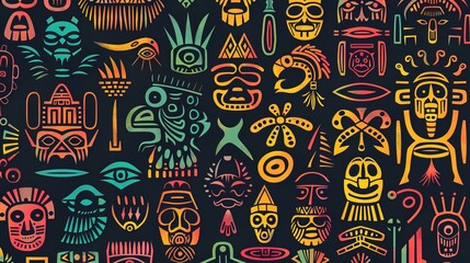 aztec symbol seamless pattern wallapper