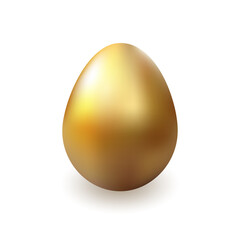 Golden Easter egg on white background. Vector illustration
