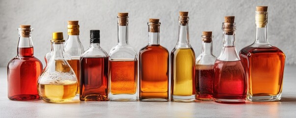 Assortment of colorful bottled beverages on display