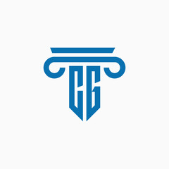 CG letter law logo, law logo, law firm logo template