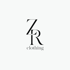 ZR clothing brand logo fully editable vector template