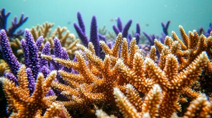 Fototapeta premium Vibrant coral reef underwater scene.