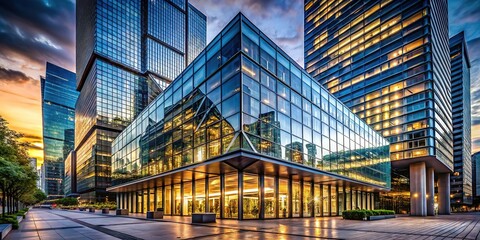 Modern Upscale Building Exterior, Architectural Photography, Luxury Residential Design