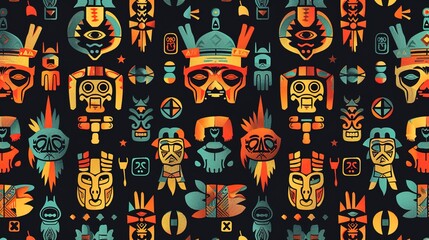aztec symbol seamless pattern wallpaper