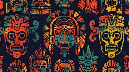 aztec symbol seamless pattern wallpaper