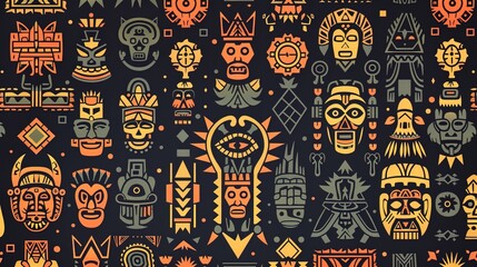 aztec symbol seamless pattern wallpaper