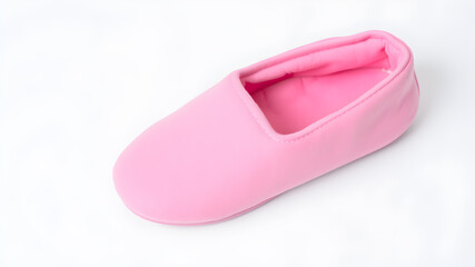 Fototapeta premium Pink slipper on a white background, Generative AI