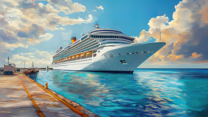 Cruise ship anchored at the vibrant port of grand turk offering a picturesque island escape
