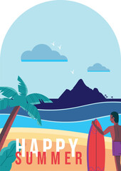 Vector illustration of beach landscape
