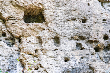 Cells in the face of the rock, once used by monks of the cave monastery