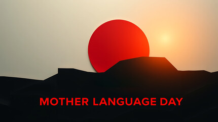 Celebrating International Mother Language Day with a stylized cityscape.