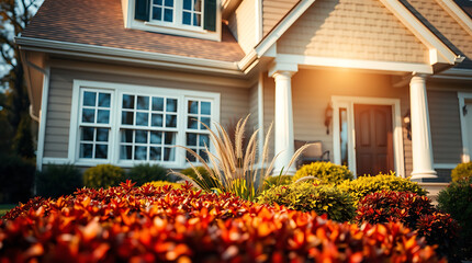 Residential House Exterior with Landscaping