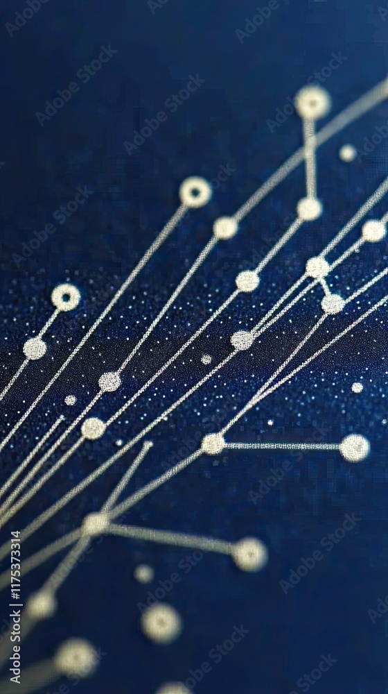 Poster complex pathways emerge from a simplified circuit board design on a deep blue backdrop