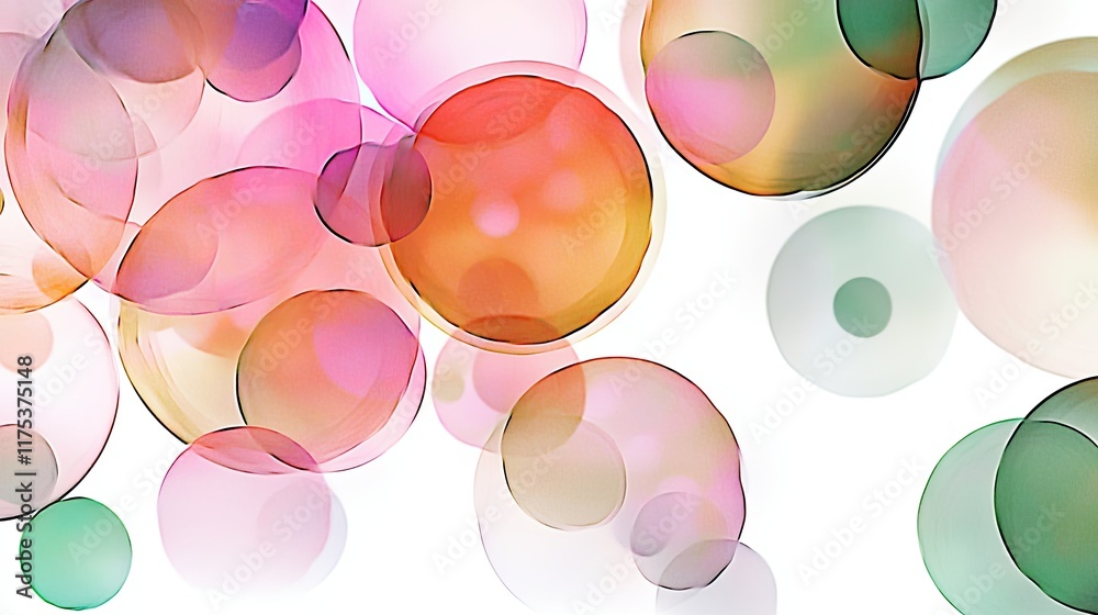 Poster abstract cellular design in soft pastel hues creates a tranquil atmosphere for creative exploration