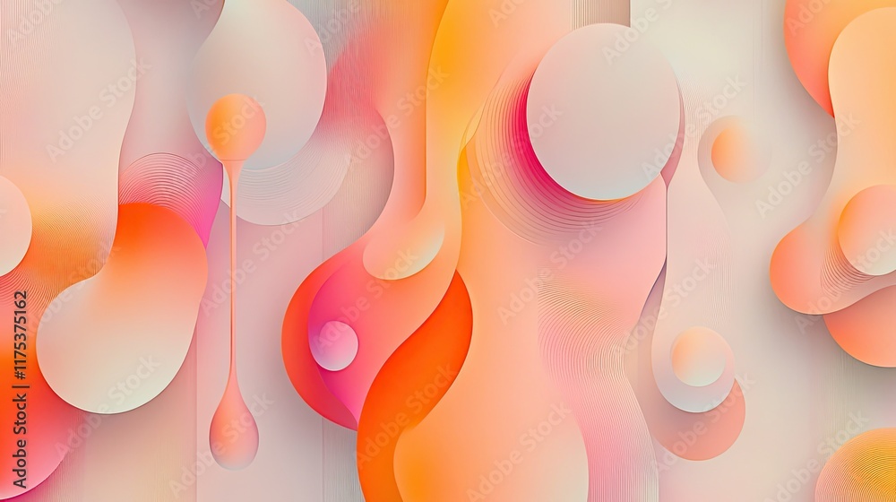 Poster Abstract Design of Soft Pastel Hues Depicting Cells in a Mesmerizing Array of Organic Forms