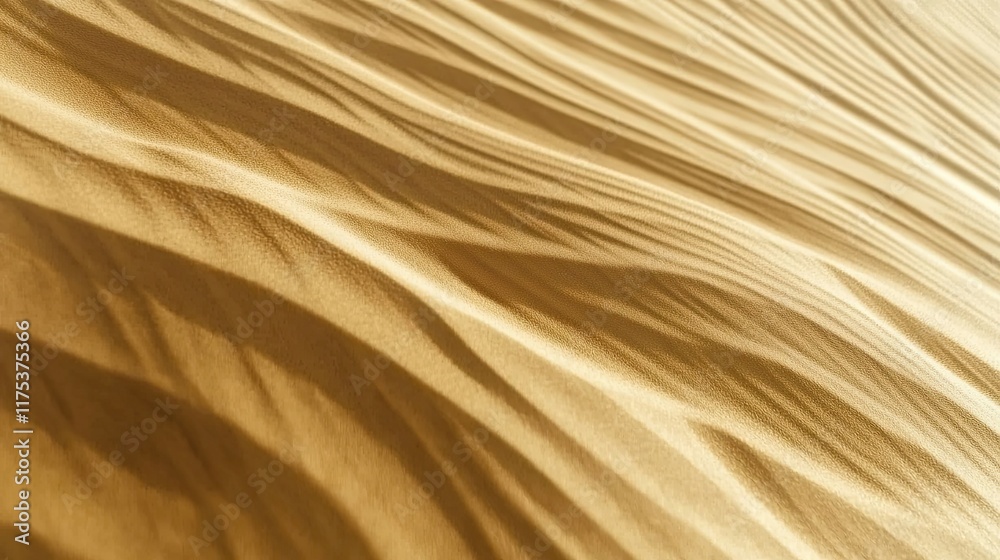 Poster Flowing Curves of Sand Dunes Create Mesmerizing Abstract Patterns in Golden Light