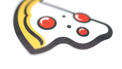 Pizza slice logo symbol on white background. Generative AI