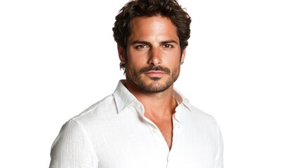 A charismatic man with tousled hair and a confident gaze. This image suits lifestyle blogs, men's fashion editorials, or romance novel covers.