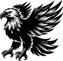 Eagle vector black silhouette cricut design for T-shirt