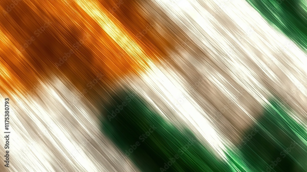 Poster minimalist abstract artwork blending the colors of the irish flag in a smooth gradient design