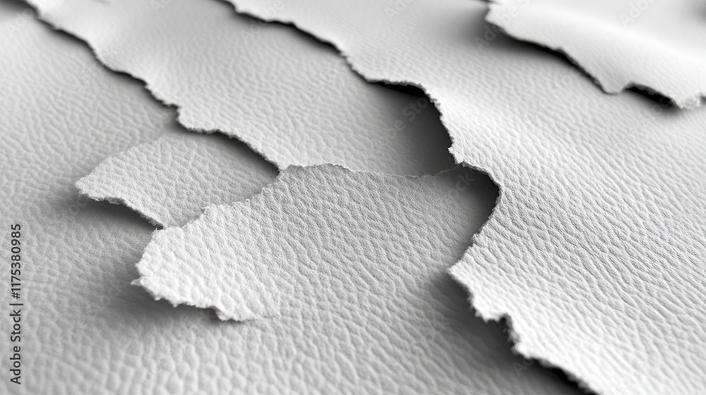 Poster Exploring Texture and Form in Gray and White Layered Paper Art