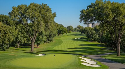 Majestic Golf Course Landscape: A Serene Summer Day on the Fairway