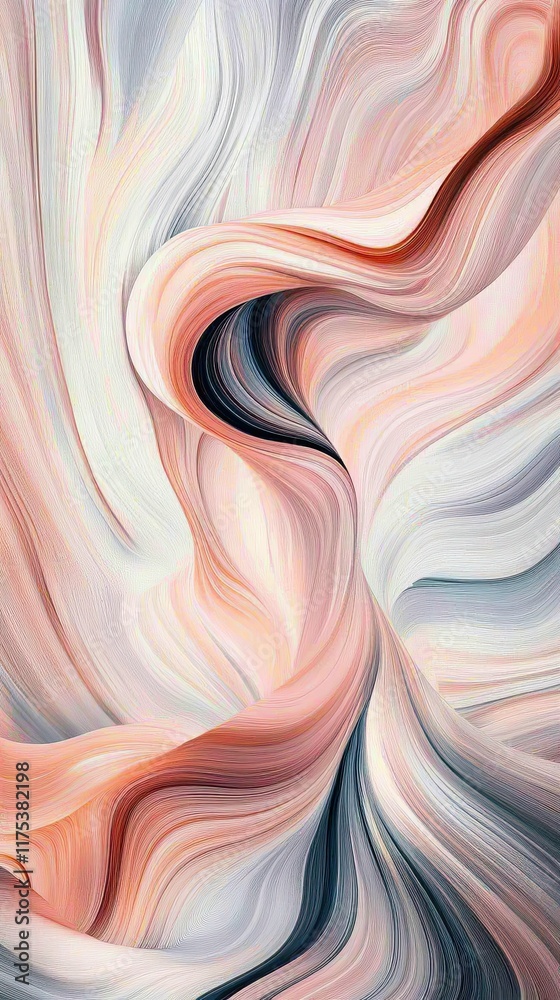Poster pastel marbled abstraction blending tranquility and elegance in soft swirls of color