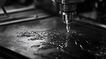 An Intricate Close-Up of a Laser Engraving Machine Capturing the Fine Details and Precision of Modern Manufacturing Techniques