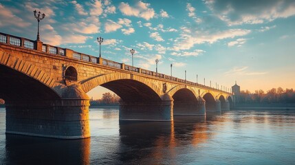 Fototapeta premium Iconic view of a bridge from the south side at daytime. Concept of data protection regulation and privacy for all individuals