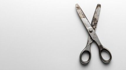 Obraz premium A pair of industrial-grade scissors with sharp blades, isolated on a white background