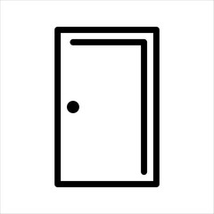 PrintExit Door Icon Isolated on White Vector Graphic, with white background