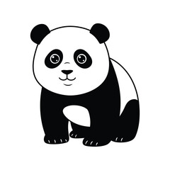 Baby panda vector graphic white background.