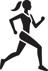 Athletic woman running vector illustration for sports and fitness