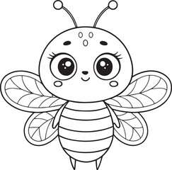 Black and White Honey Bee Illustration Minimalist Graphic Art