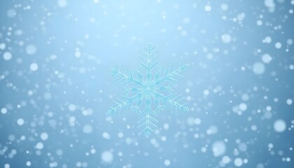 Fototapeta premium Detailed Snowflake Design Against a Light Blue Winter Background