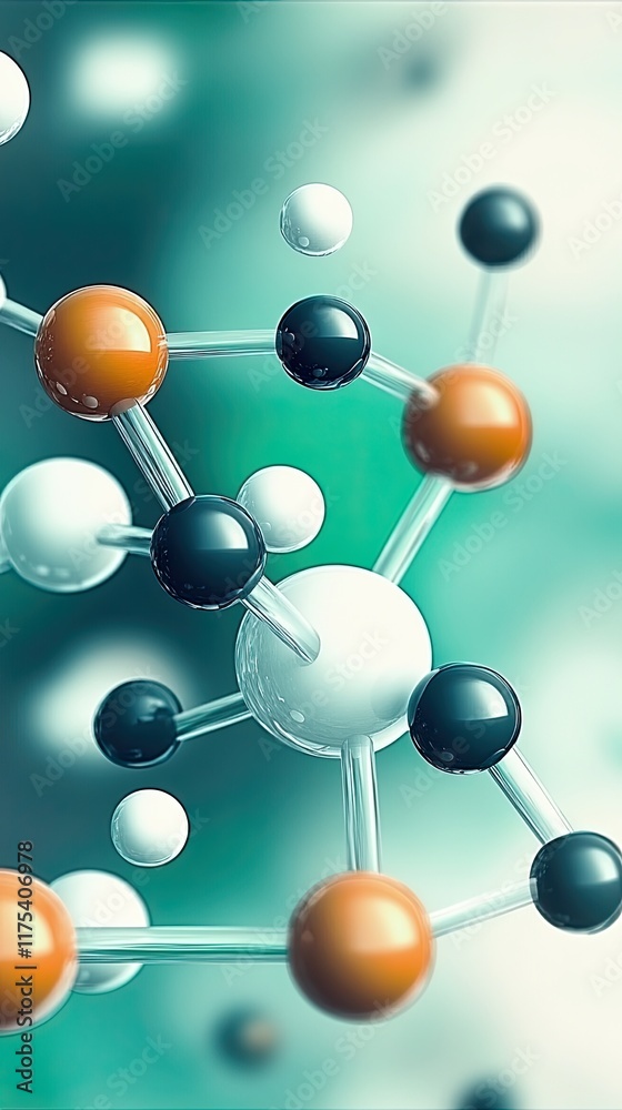 Aufkleber Exploring the Intricate World of Molecular Structures With Captivating Colors and Forms