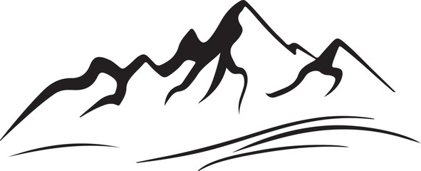 Black Mountain vector design on white background