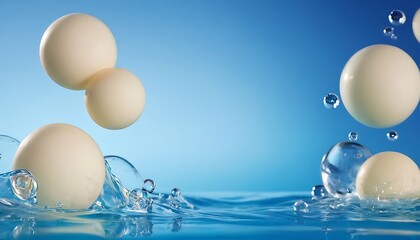 Close-Up of Soap Foam and Bubbles on Blue Background.3