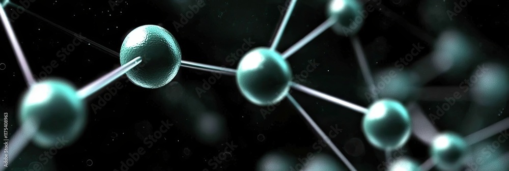 Poster Exploring the Intricate World of Science Through Teal-Colored Molecular Structures