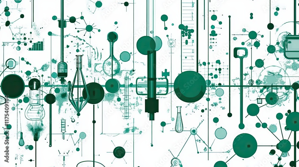 Poster Exploring the Wonders of Science Through Colorful Teal Abstract Art