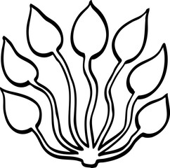 hand drawn cute cartoon plant element illustration.