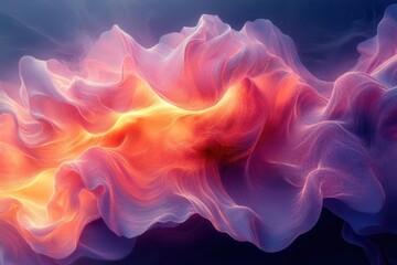 Obraz premium digital artwork showcasing the beauty of generative ai with abstract shapes and vibrant colors intertwining in a mesmerizing visual dance representing the future of creativity and technology