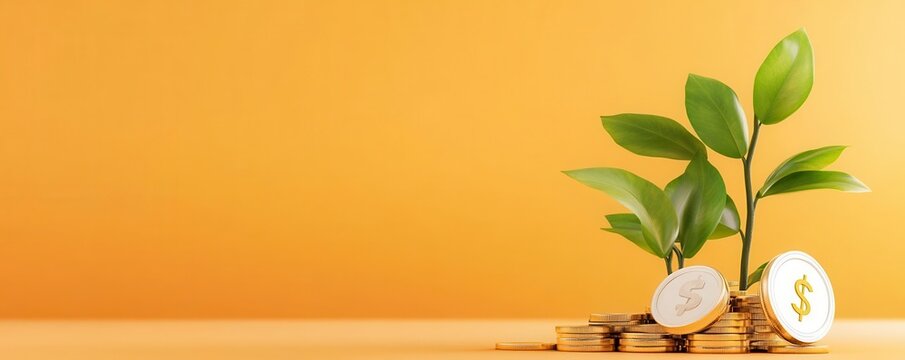 A graph showing growth in a retirement fund with blank space for text, educational template, clean
