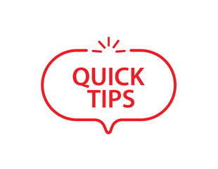 quick tips text information sign	